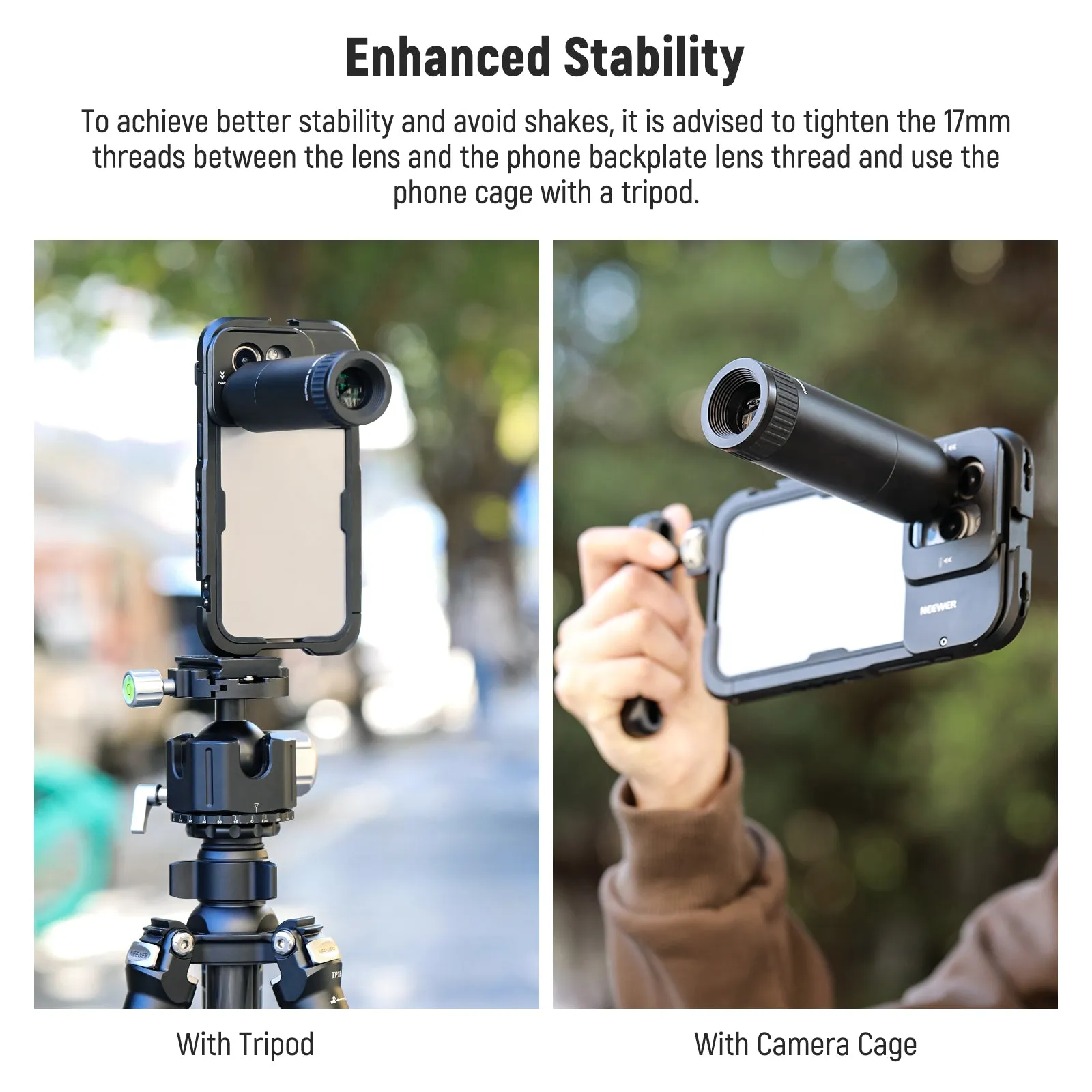 NEEWER LS-36 HD Telephoto Lens for Phone Cage for 17mm Thread