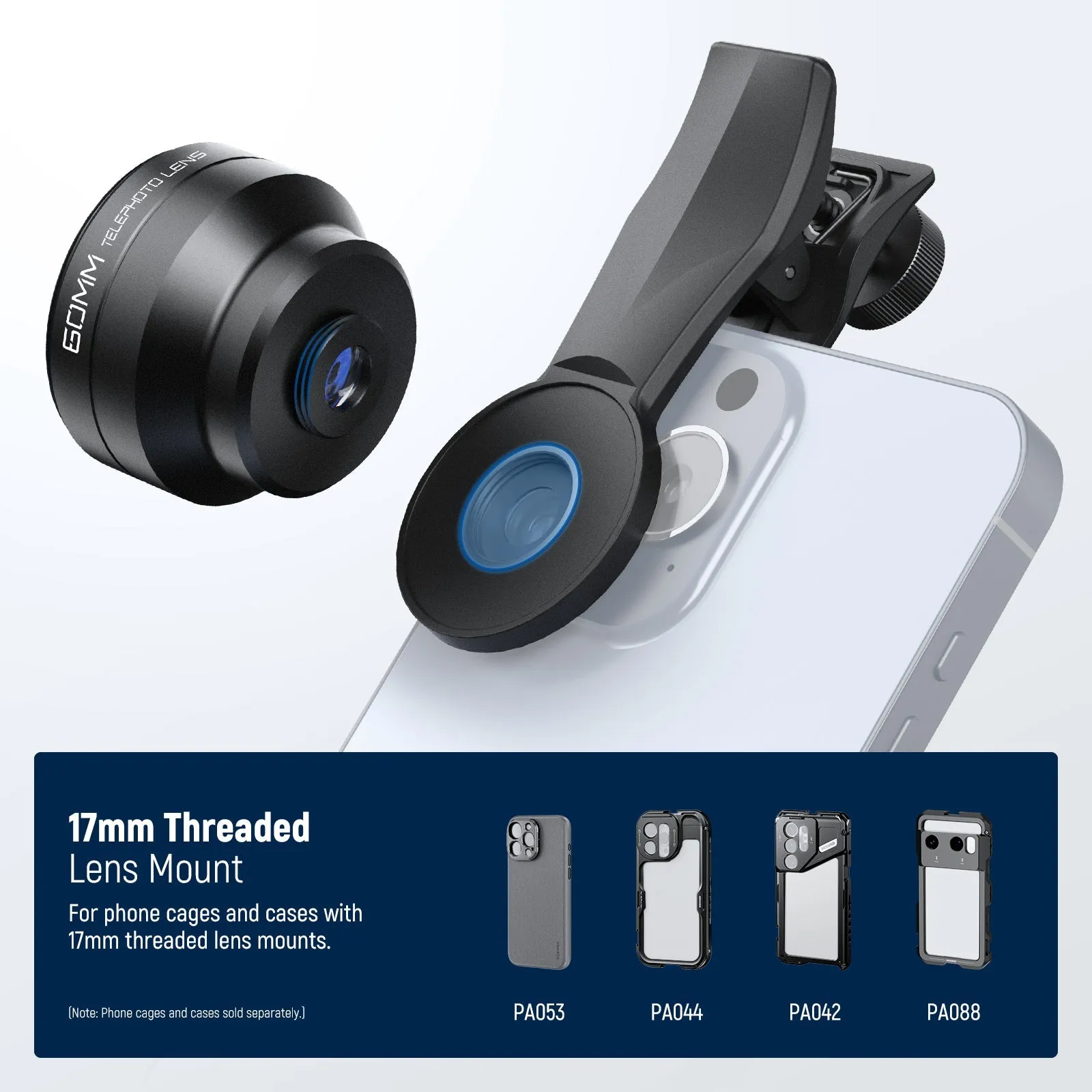 Neewer LS-41 Pro 60mm Professional Telephoto Lens Kit with 17mm Clip and 67mm Filter Adapter
