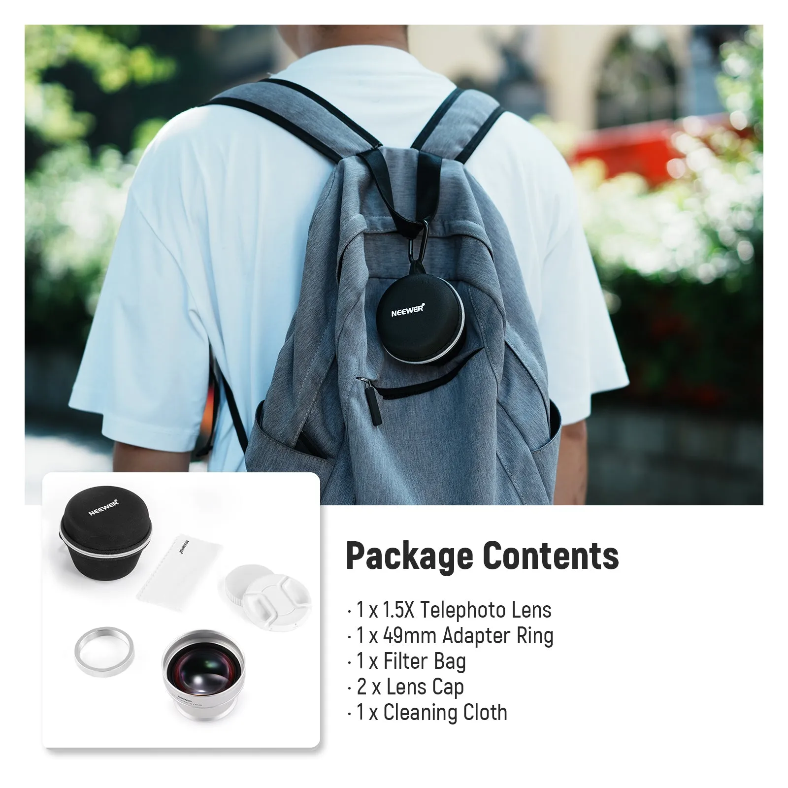 NEEWER LS-61 1.5X Telephoto Additional Lens For Fujifilm X100 Series