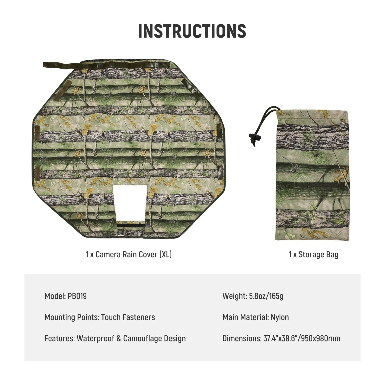 NEEWER PB019 Dual Sided Camouflage Rain Cover