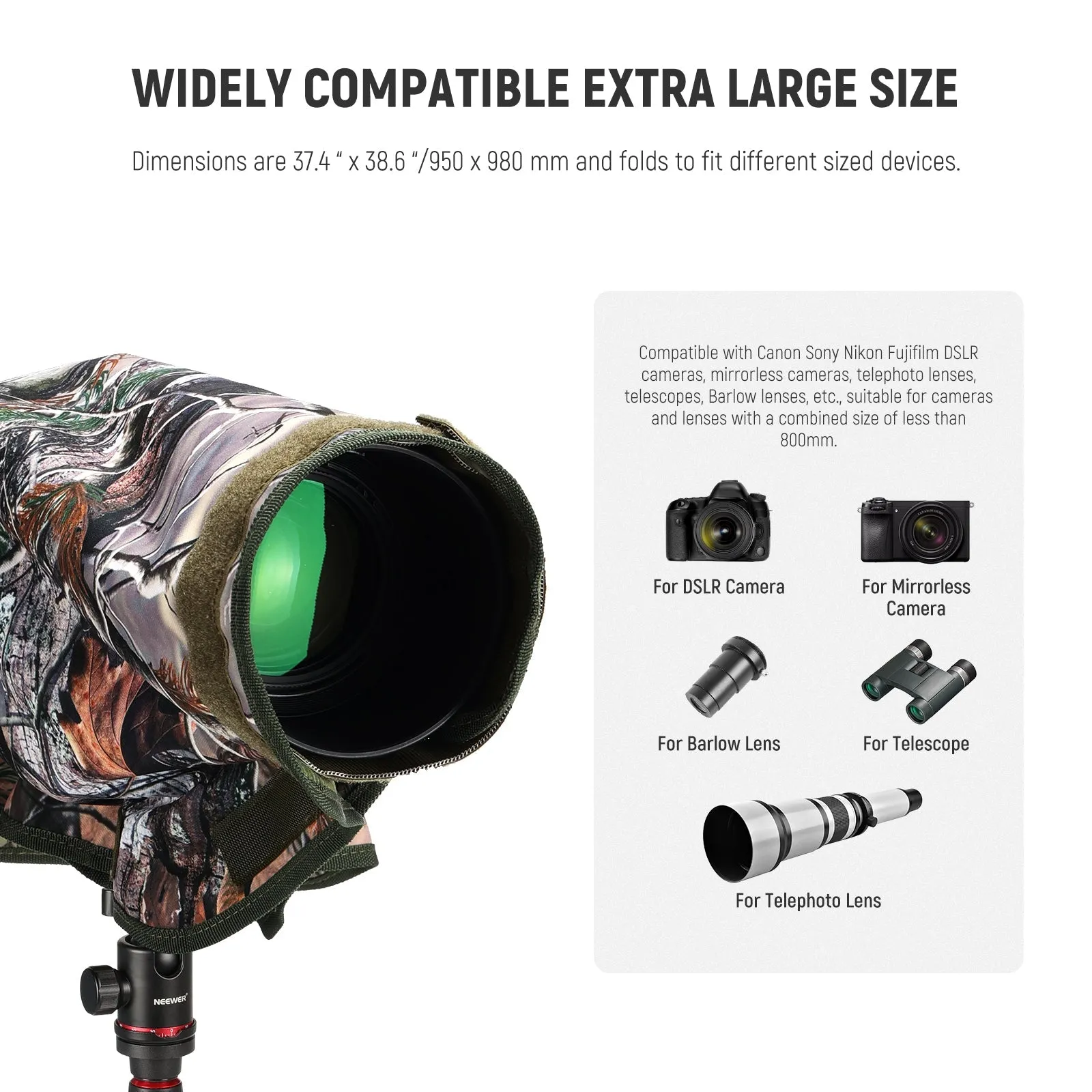 NEEWER PB019 Dual Sided Camouflage Rain Cover