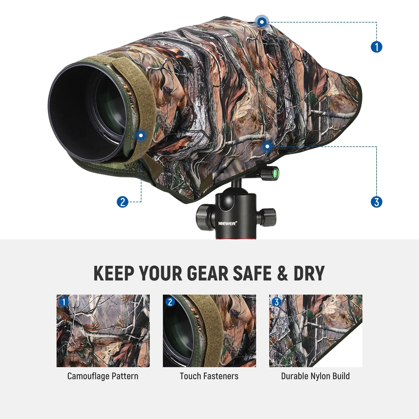 NEEWER PB019 Dual Sided Camouflage Rain Cover
