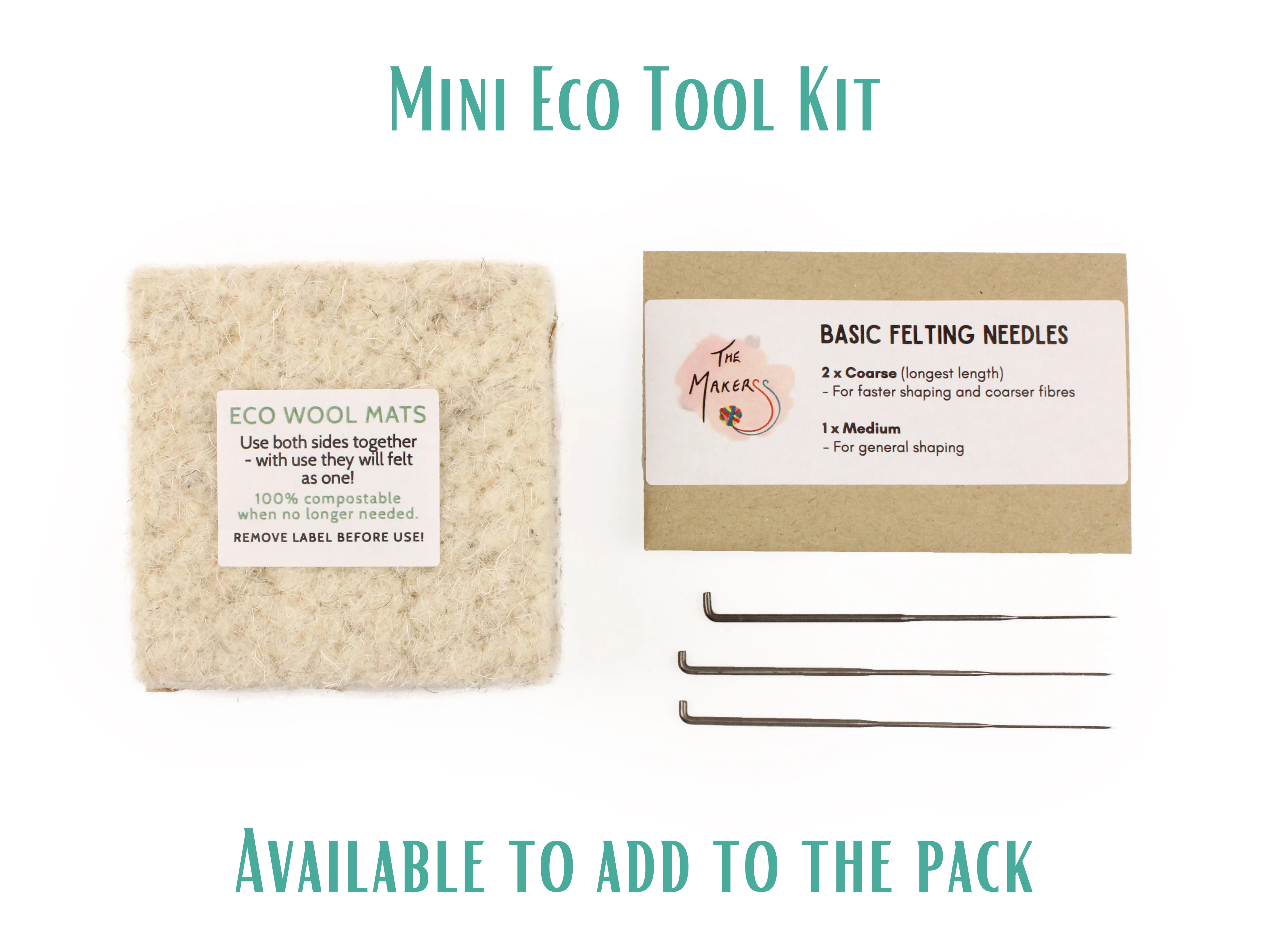 New and Improved   more core wool - Large Barn Owl Needle Felt Pack- with or without tools