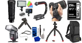 Nikon Z 180-600mm f/5.6-6.3 VR Lens   Tripod    LED Light Accessory Bundle
