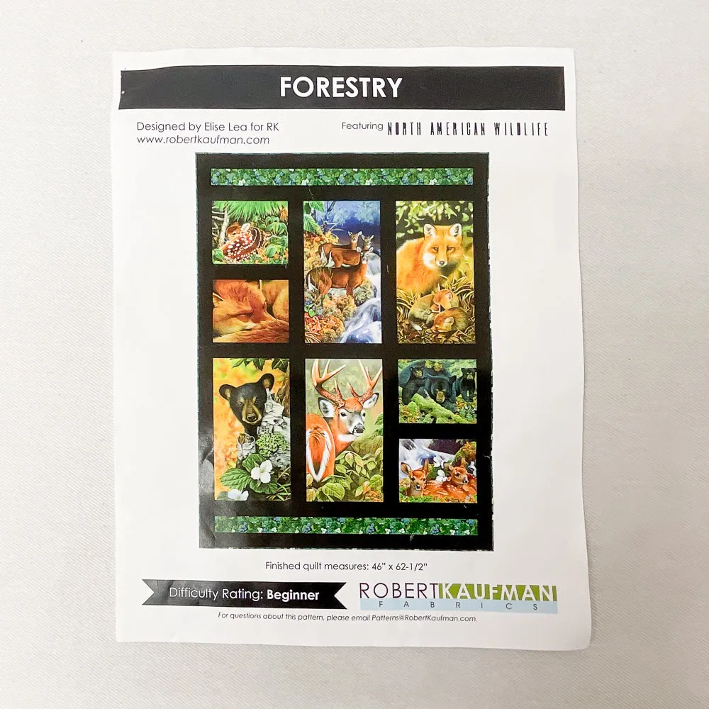 North American Wildlife Forestry Quilt Kit by Elise Lea - includes pattern