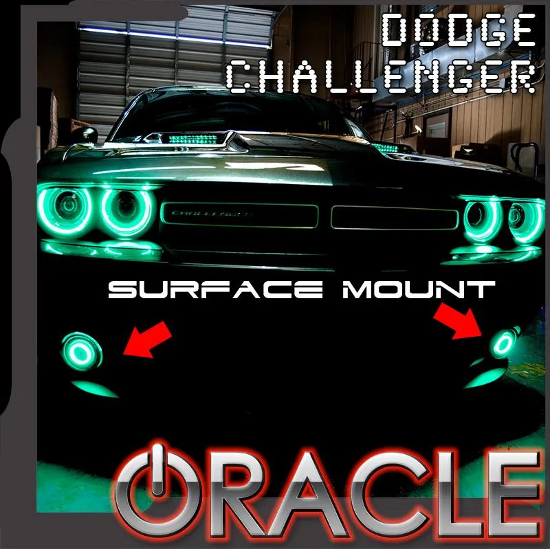 Oracle Fog Light Halo Kit Dodge Challenger (15-21) [LED Projector] White / Blue / Red / Green / Amber / UV/Purple / ColorSHIFT