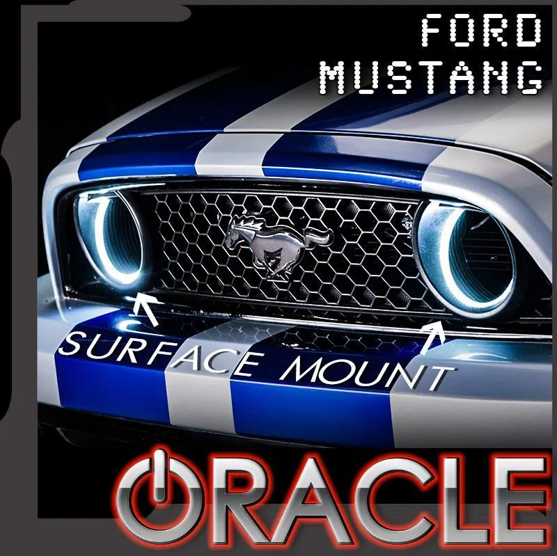 Oracle Fog Light Halo Kit Ford Mustang (10-13) [Waterproof - Grill Style] White