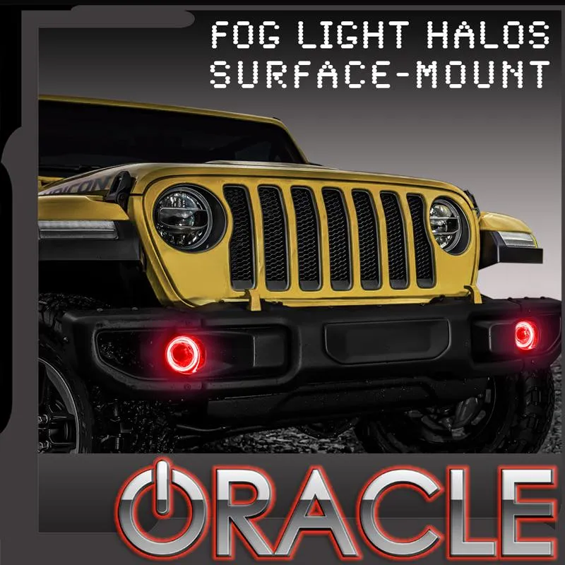 Oracle Fog Light Halo Kit Jeep Gladiator JT (19-21) [LED Projector - Surface Mount] White / Red / Green / Amber / ColorSHIFT