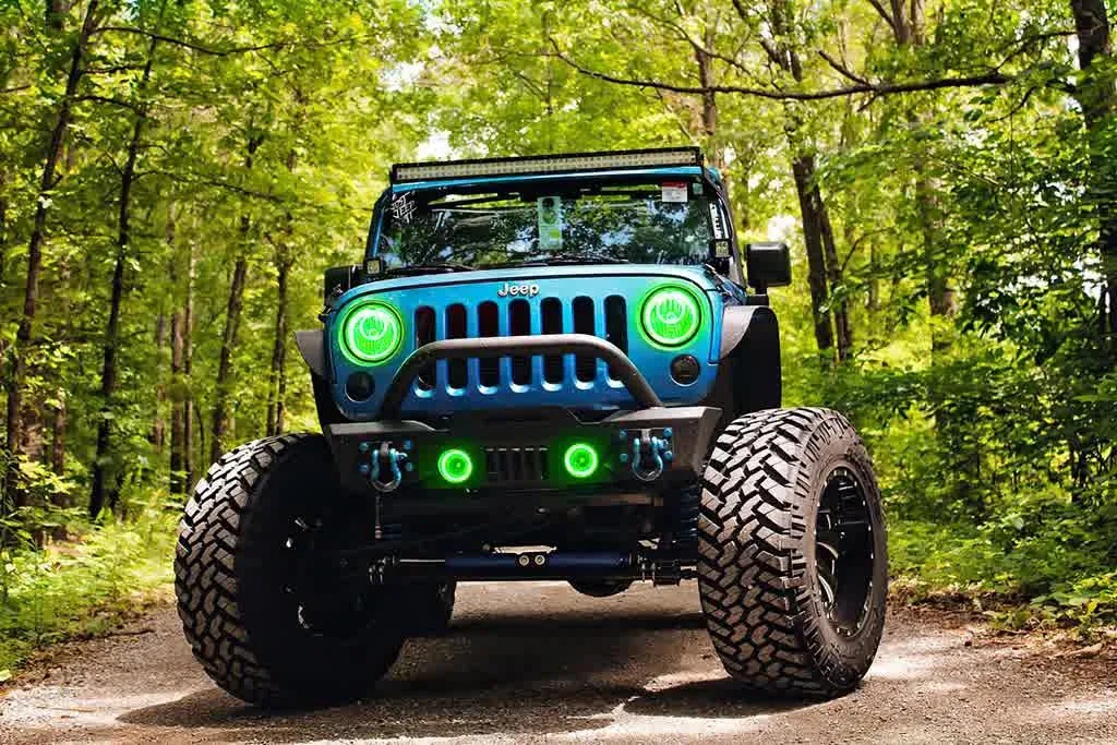 Oracle Fog Light Halo Kit Jeep Wrangler JK (07-18) [LED Projector - Surface Mount] White / Blue / Green / Amber / ColorSHIFT