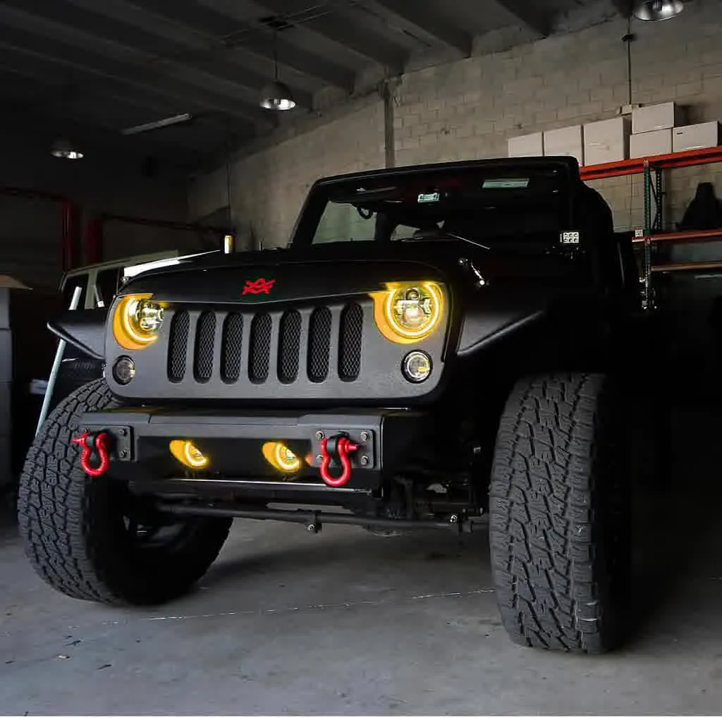 Oracle Fog Light Halo Kit Jeep Wrangler JK (07-18) [LED Projector - Surface Mount] White / Blue / Green / Amber / ColorSHIFT