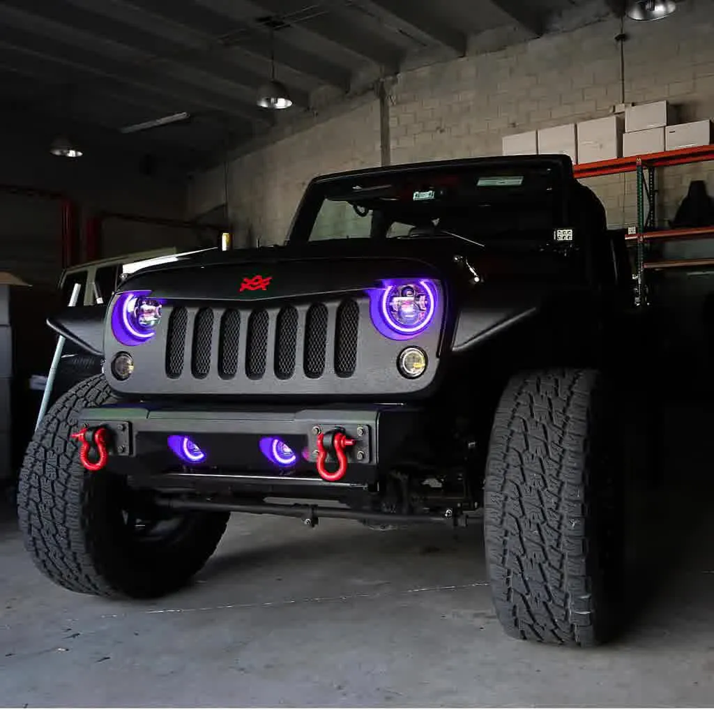 Oracle Fog Light Halo Kit Jeep Wrangler JK (07-18) [LED Projector - Surface Mount] White / Blue / Green / Amber / ColorSHIFT