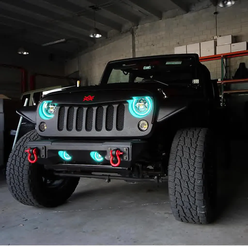 Oracle Fog Light Halo Kit Jeep Wrangler JK (07-18) [LED Projector - Surface Mount] White / Blue / Green / Amber / ColorSHIFT