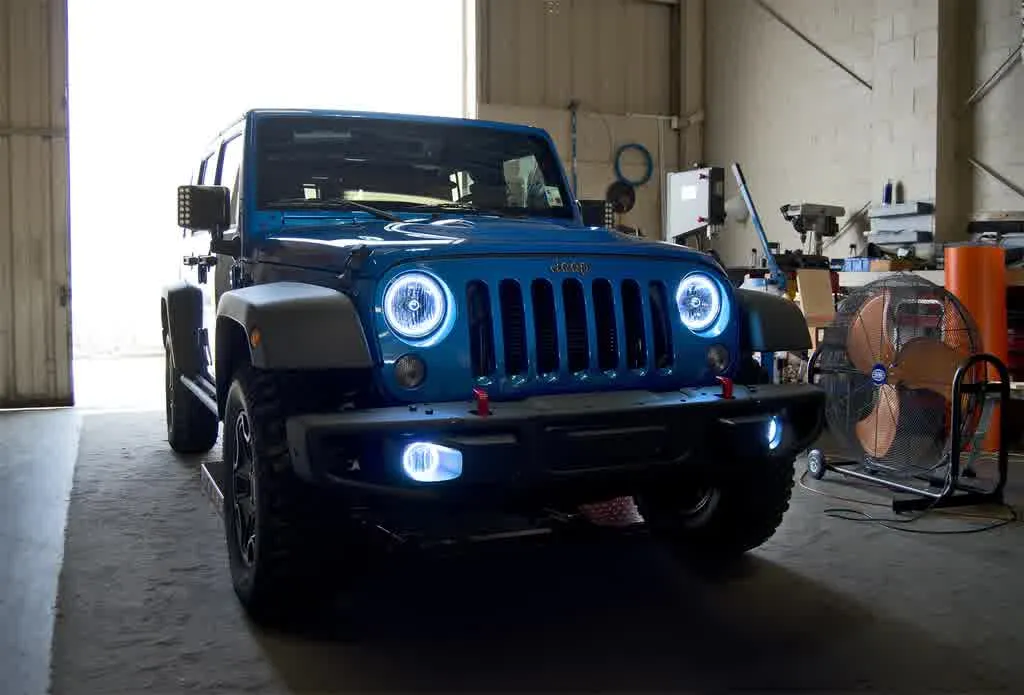 Oracle Fog Light Halo Kit Jeep Wrangler JK (07-18) [LED Projector - Surface Mount] White / Blue / Green / Amber / ColorSHIFT