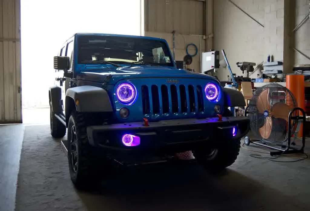 Oracle Fog Light Halo Kit Jeep Wrangler JK (07-18) [LED Projector - Surface Mount] White / Blue / Green / Amber / ColorSHIFT