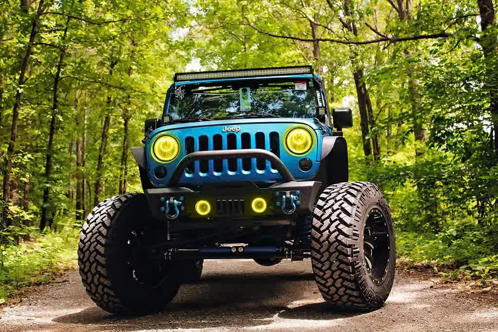 Oracle Fog Light Halo Kit Jeep Wrangler JK (07-18) [LED Projector - Surface Mount] White / Blue / Green / Amber / ColorSHIFT