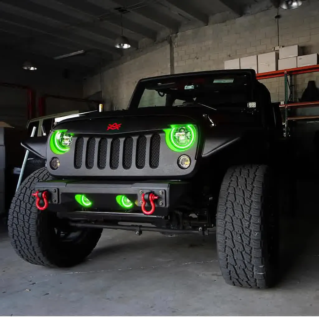 Oracle Fog Light Halo Kit Jeep Wrangler JK (07-18) [LED Projector - Surface Mount] White / Blue / Green / Amber / ColorSHIFT