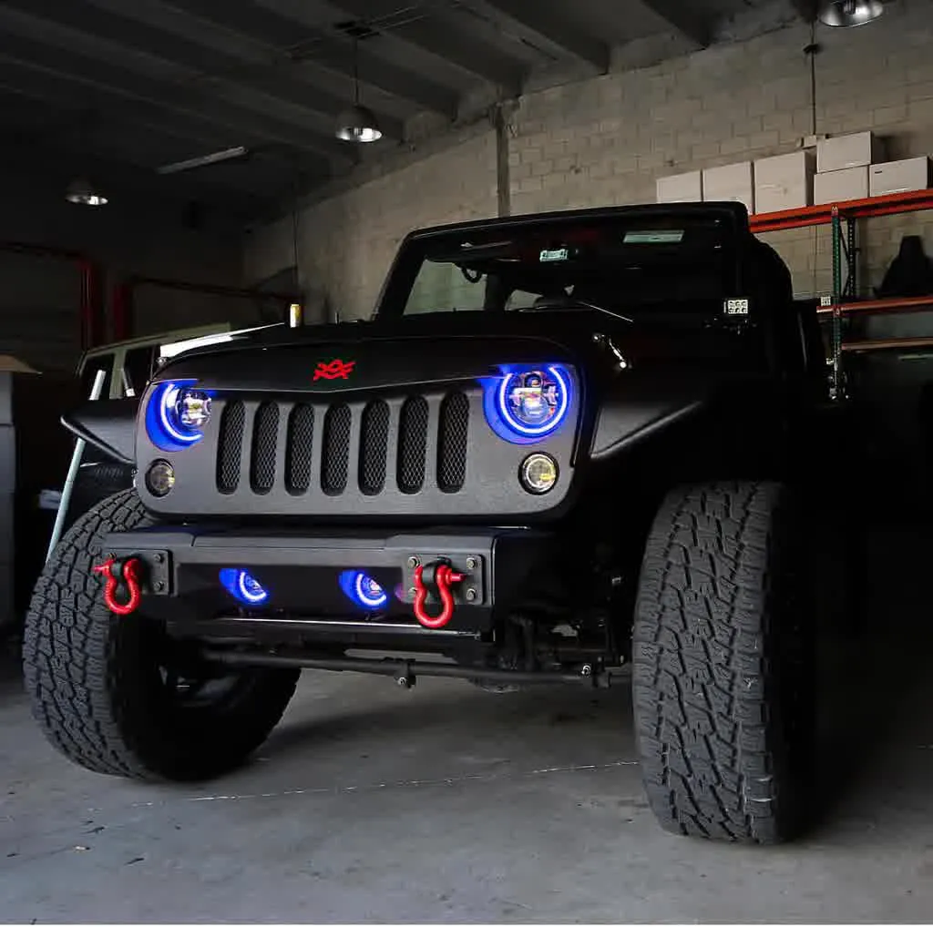 Oracle Fog Light Halo Kit Jeep Wrangler JK (07-18) [LED Projector - Surface Mount] White / Blue / Green / Amber / ColorSHIFT