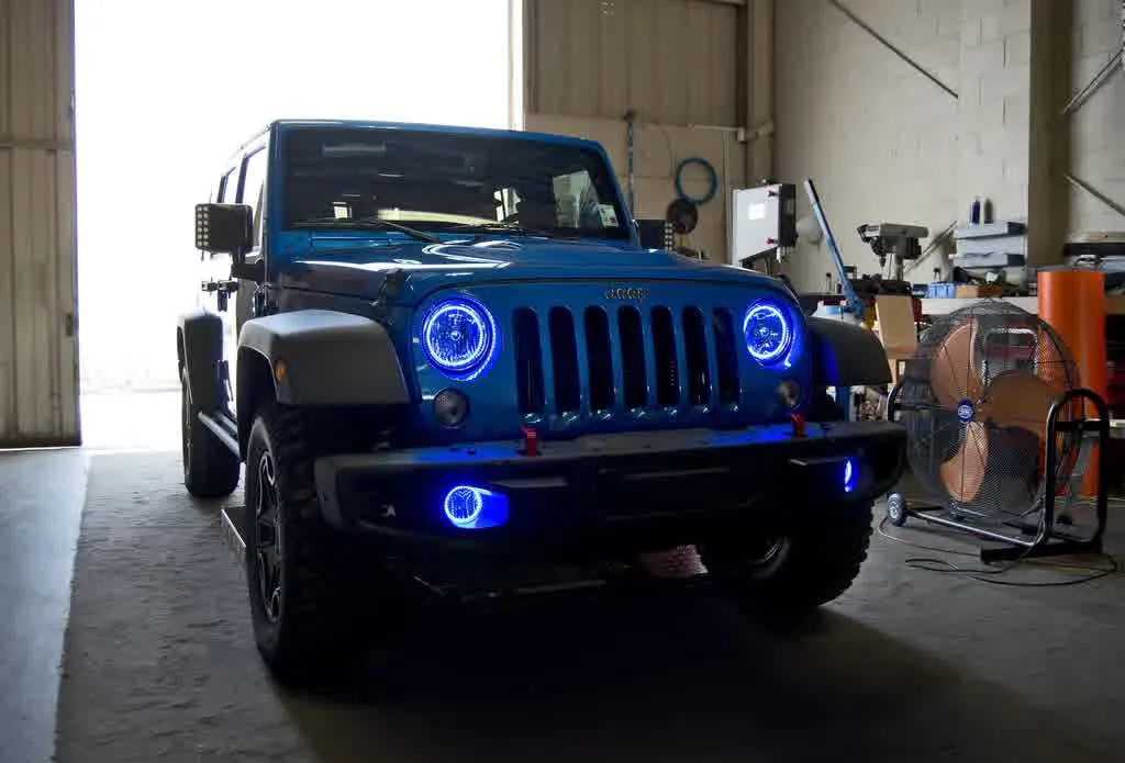 Oracle Headlight LED Halo Kit Jeep Wrangler JK (07-17) [Waterproof - Surface Mount] Multicolored