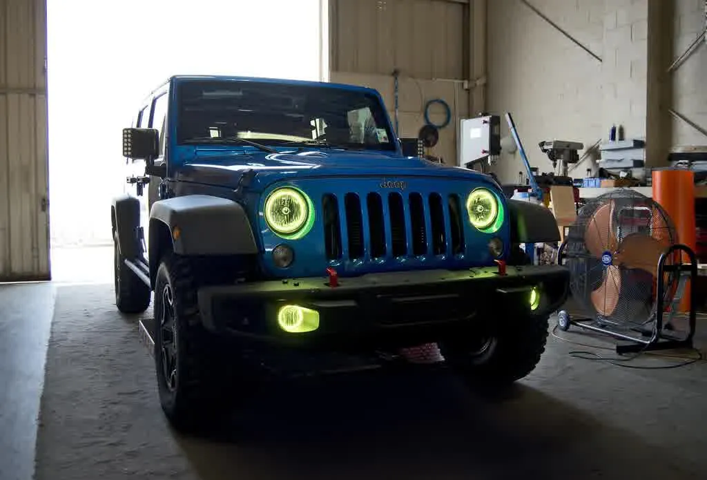 Oracle Headlight LED Halo Kit Jeep Wrangler JK (07-17) [Waterproof - Surface Mount] Multicolored