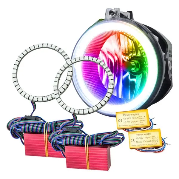 Oracle LED Projector Fog Light Halo Kit Dodge Challenger (08-14) [Waterproof - Surface Mount] Multicolored