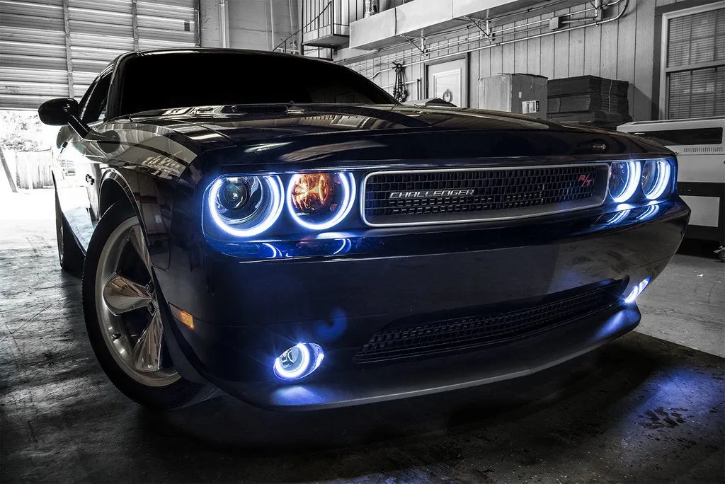 Oracle LED Projector Fog Light Halo Kit Dodge Challenger (08-14) [Waterproof - Surface Mount] Multicolored