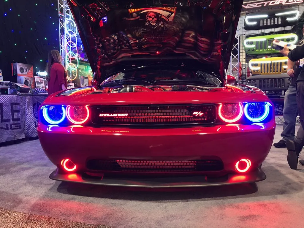 Oracle LED Projector Fog Light Halo Kit Dodge Challenger (08-14) [Waterproof - Surface Mount] Multicolored
