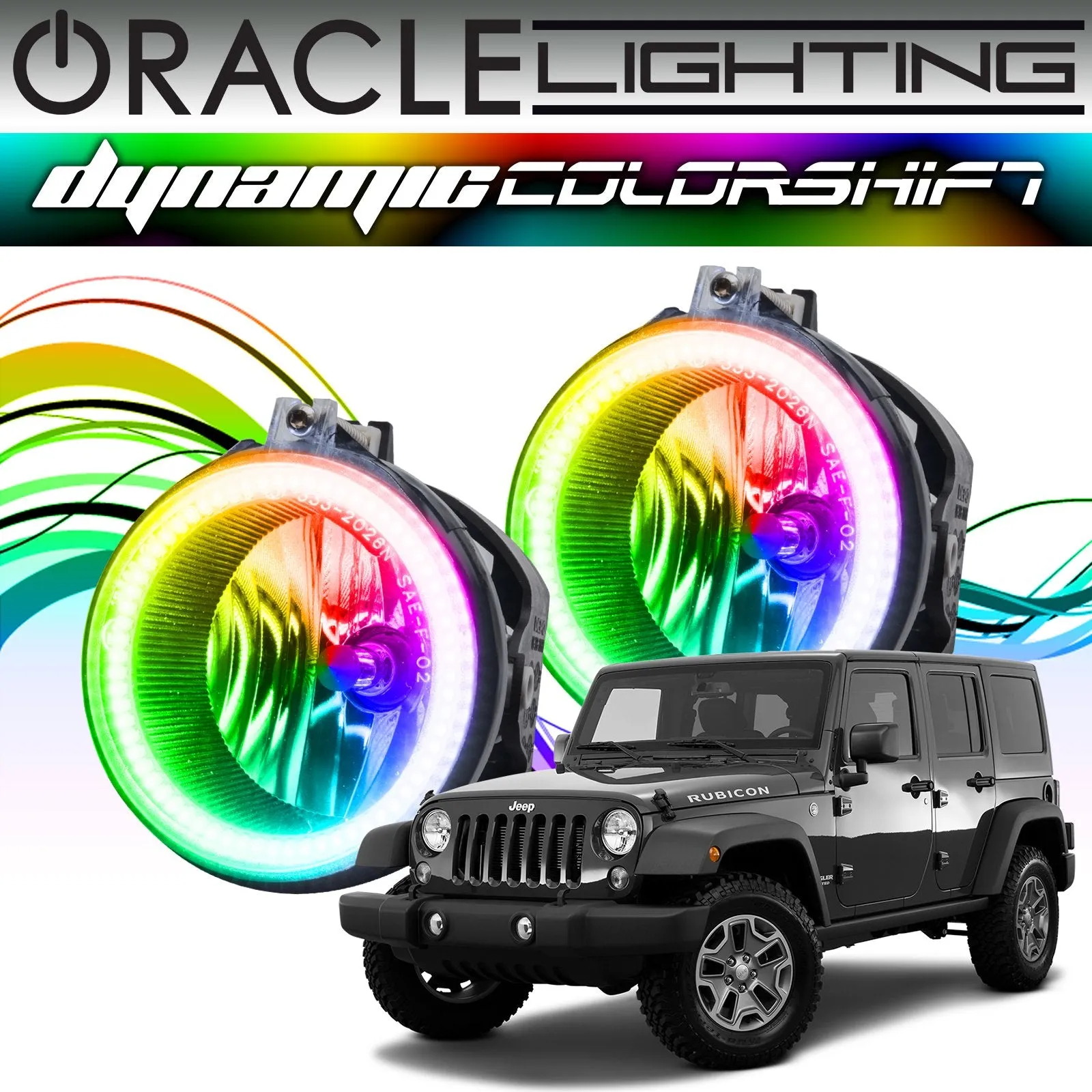 ORACLE Lighting 2007-2017 Jeep Wrangler Dynamic ColorSHIFT Fog Light Halo Kit