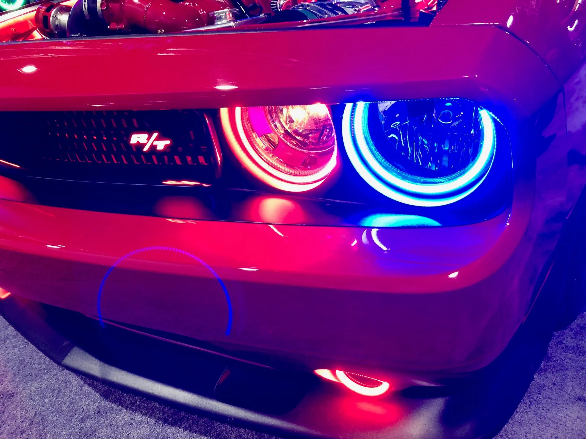 ORACLE Lighting 2008-2014 Dodge Challenger Dynamic ColorSHIFT Headlight Halo Kit - Surface Mount