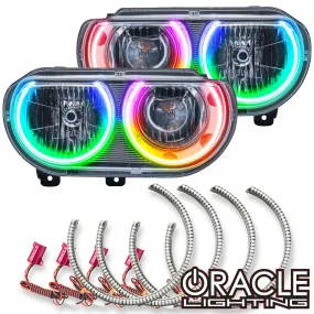 ORACLE Lighting 2008-2014 Dodge Challenger Dynamic ColorSHIFT Headlight Halo Kit - Surface Mount