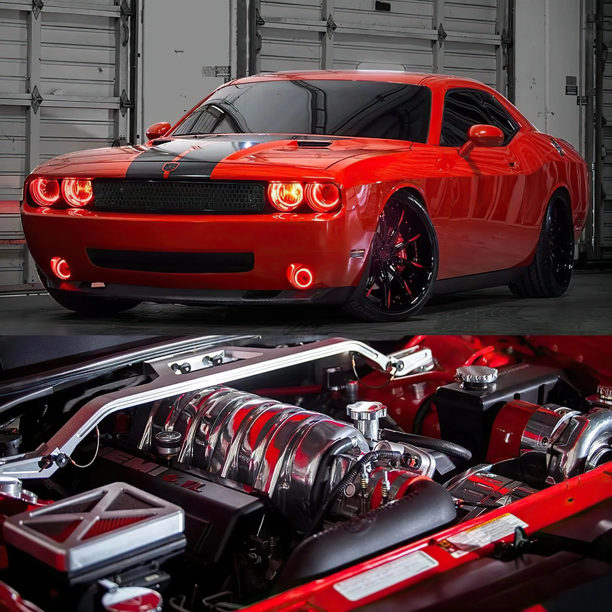 ORACLE Lighting 2008-2014 Dodge Challenger Dynamic ColorSHIFT Surface Mount Headlight & Fog Light Halo Kit - COMBO