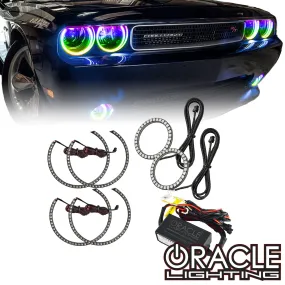 ORACLE Lighting 2008-2014 Dodge Challenger Dynamic ColorSHIFT Surface Mount Headlight & Fog Light Halo Kit - COMBO