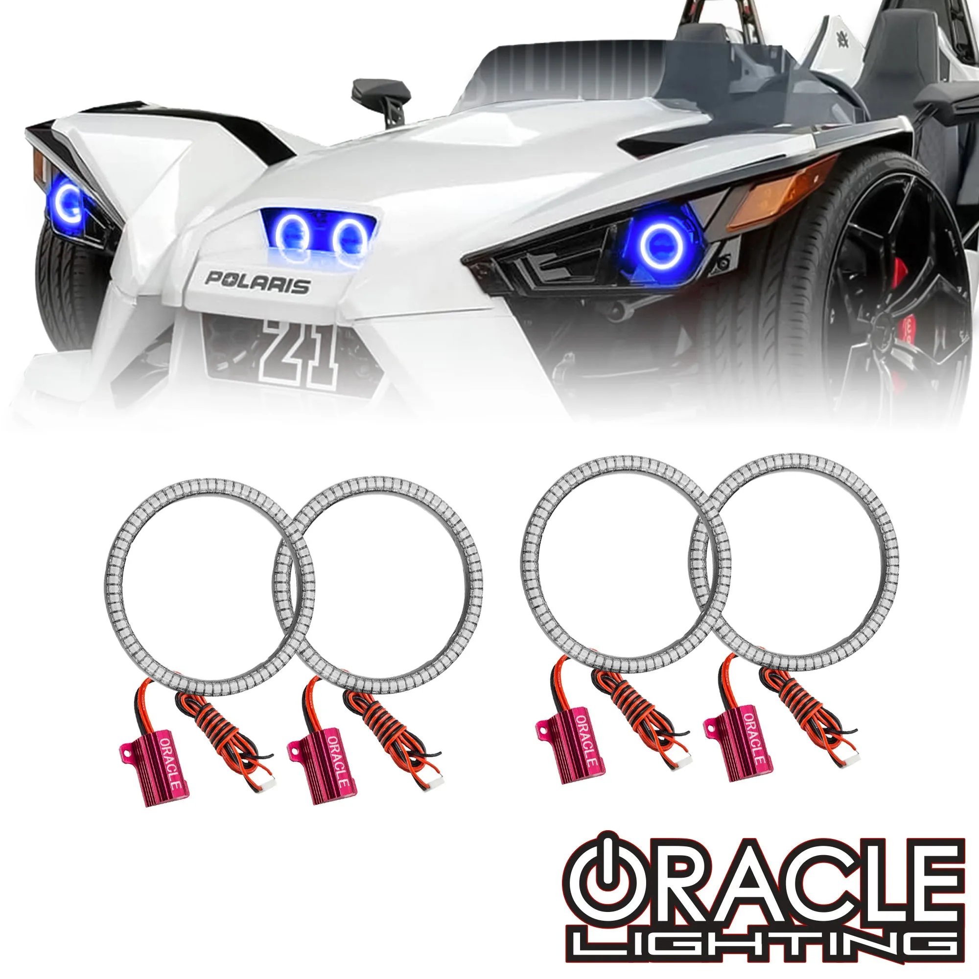 ORACLE Lighting 2015-2019 Polaris Slingshot Surface Mount LED Headlight Halo Kit