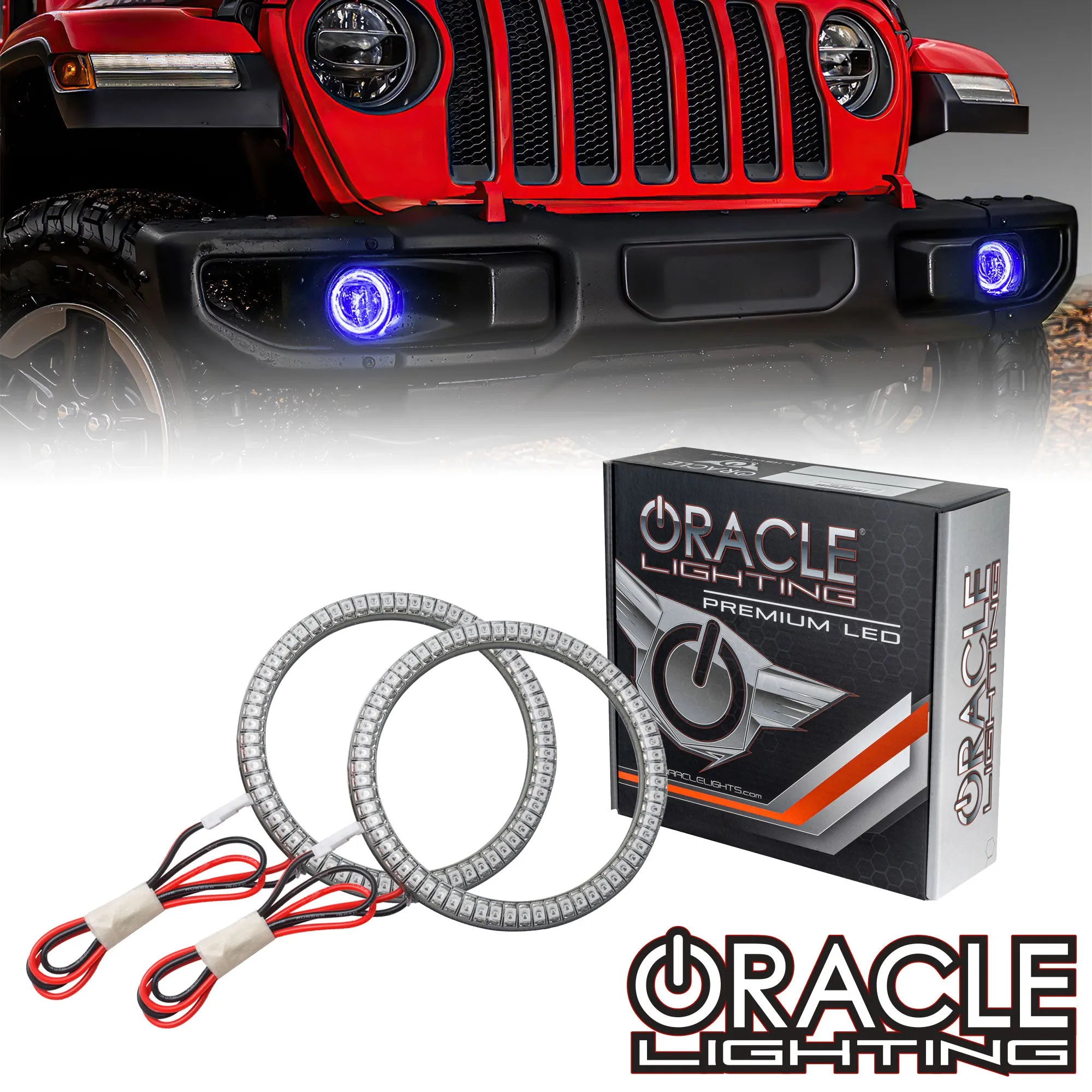 ORACLE Lighting 2018-2024 Jeep Wrangler JL LED Surface Mount Fog Light Halo Kit