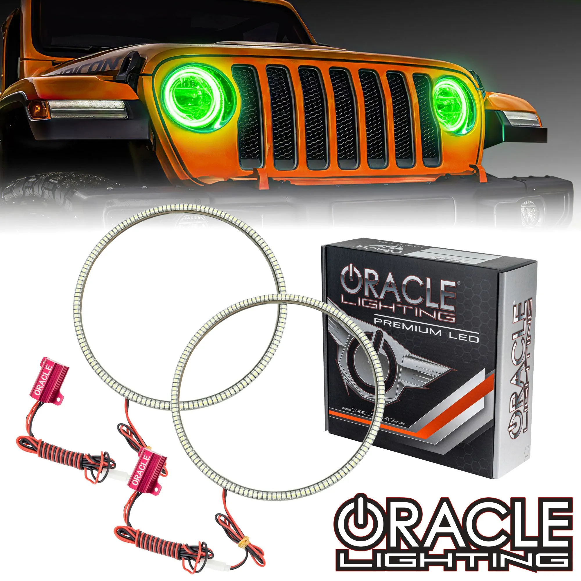 ORACLE Lighting 2020-2024 Jeep Gladiator JT LED Headlight Surface Mount Halo Kit