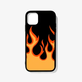 Orange Flames Glass Case