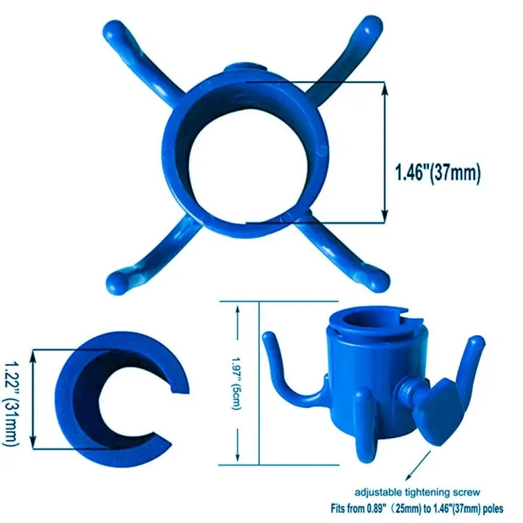 Outdoor Beach Umbrella Hook Nail Four Legs Hooks Garden Umbrella Plastic Four Prongs Hanger(Blue)