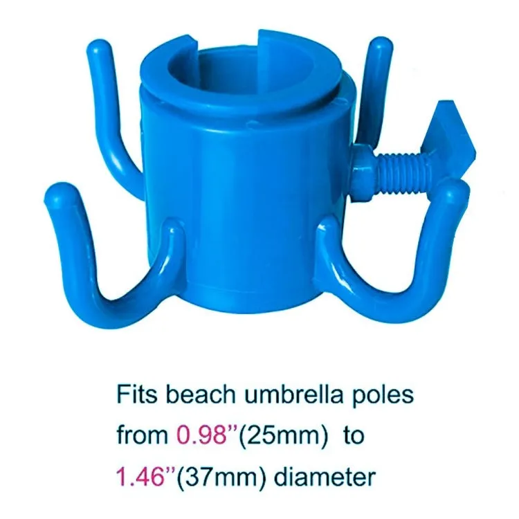 Outdoor Beach Umbrella Hook Nail Four Legs Hooks Garden Umbrella Plastic Four Prongs Hanger(Blue)