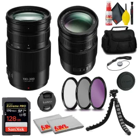 Panasonic Lumix G Vario 100-300mm f/4-5.6 II POWER O.I.S. Lens   128GB Card MORE