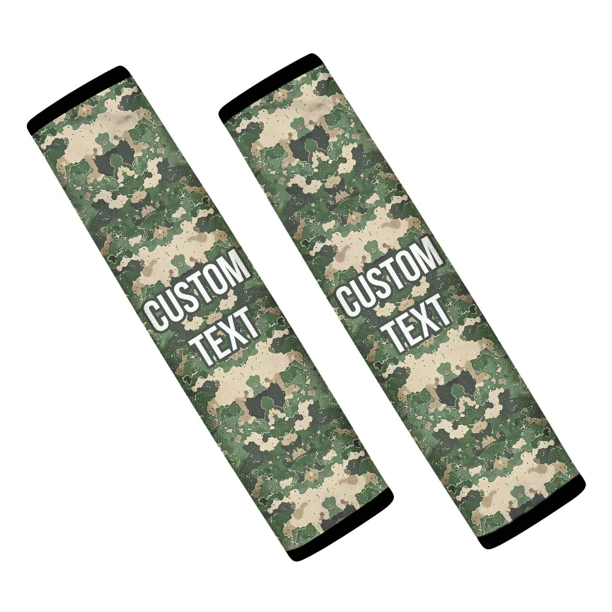 Personalized Custom Camo Seat Belt Covers (2PCS) Beige And Green Camouflage, Microfiber Leather Seat Belt Shoulder Pads for More Comfortable Driving, Camo 10