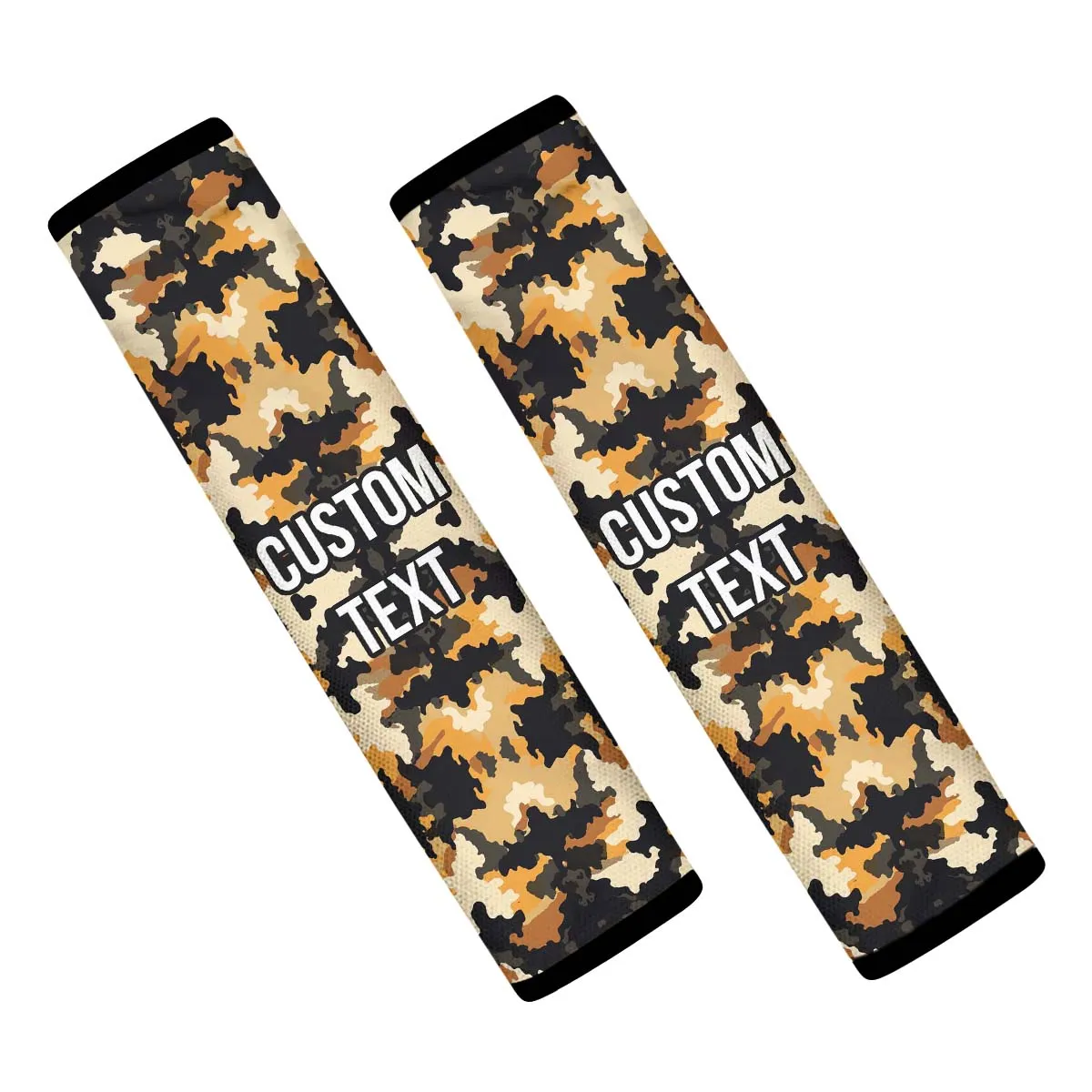 Personalized Custom Camo Seat Belt Covers (2PCS) Beige And Green Camouflage, Microfiber Leather Seat Belt Shoulder Pads for More Comfortable Driving, Camo 11