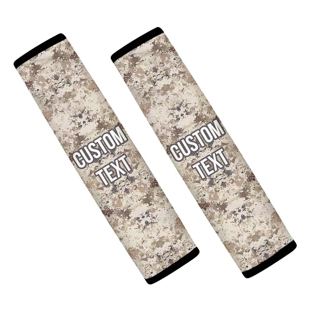 Personalized Custom Camo Seat Belt Covers (2PCS) Beige Camouflage, Microfiber Leather Seat Belt Shoulder Pads for More Comfortable Driving, Camo 07