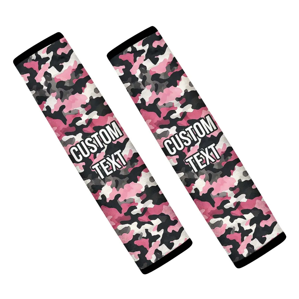 Personalized Custom Camo Seat Belt Covers (2PCS) Black And Pink Camouflage, Microfiber Leather Seat Belt Shoulder Pads for More Comfortable Driving, Camo 08