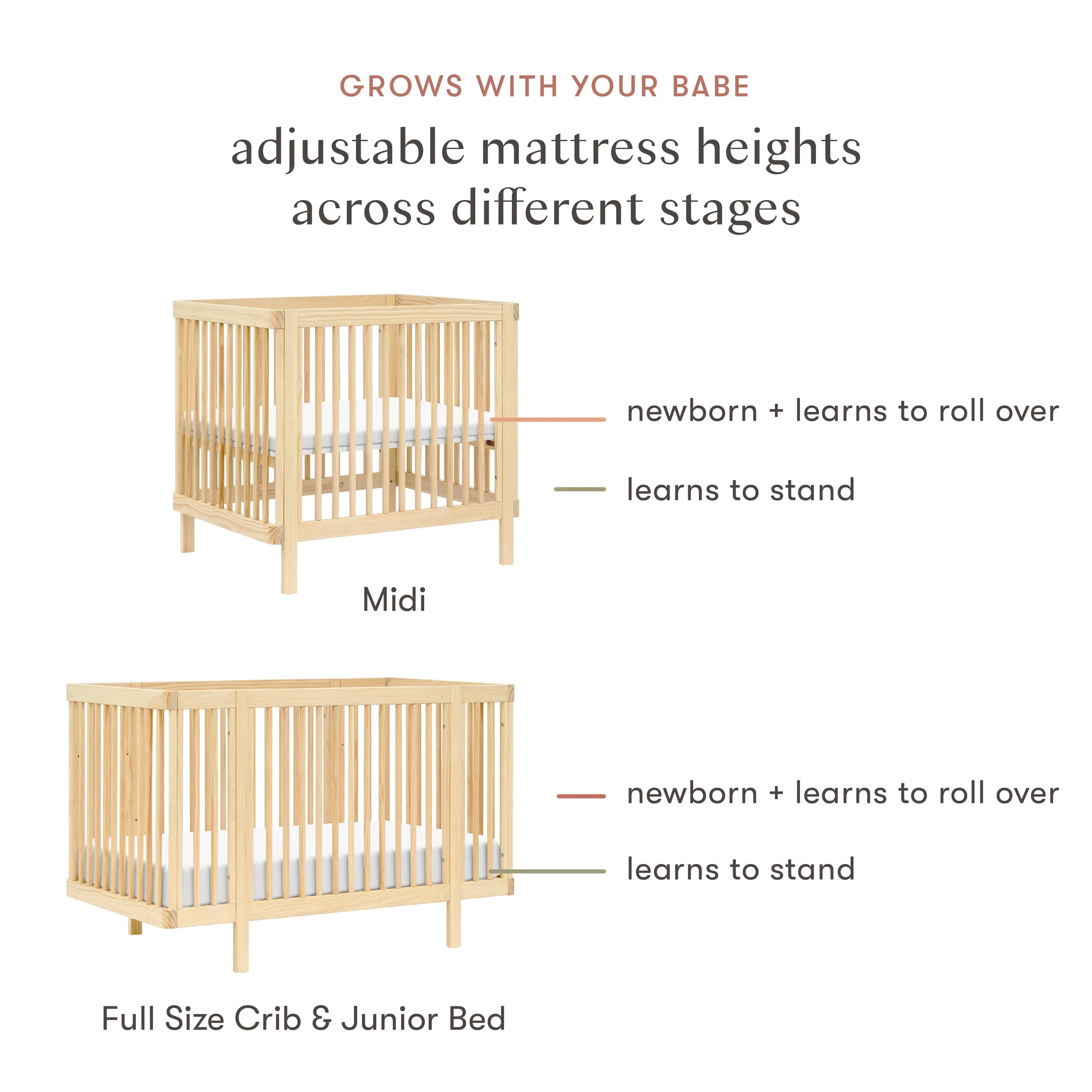 Pogo 8-in-1 Convertible Crib with All-Stages Conversion Kits | Blonde