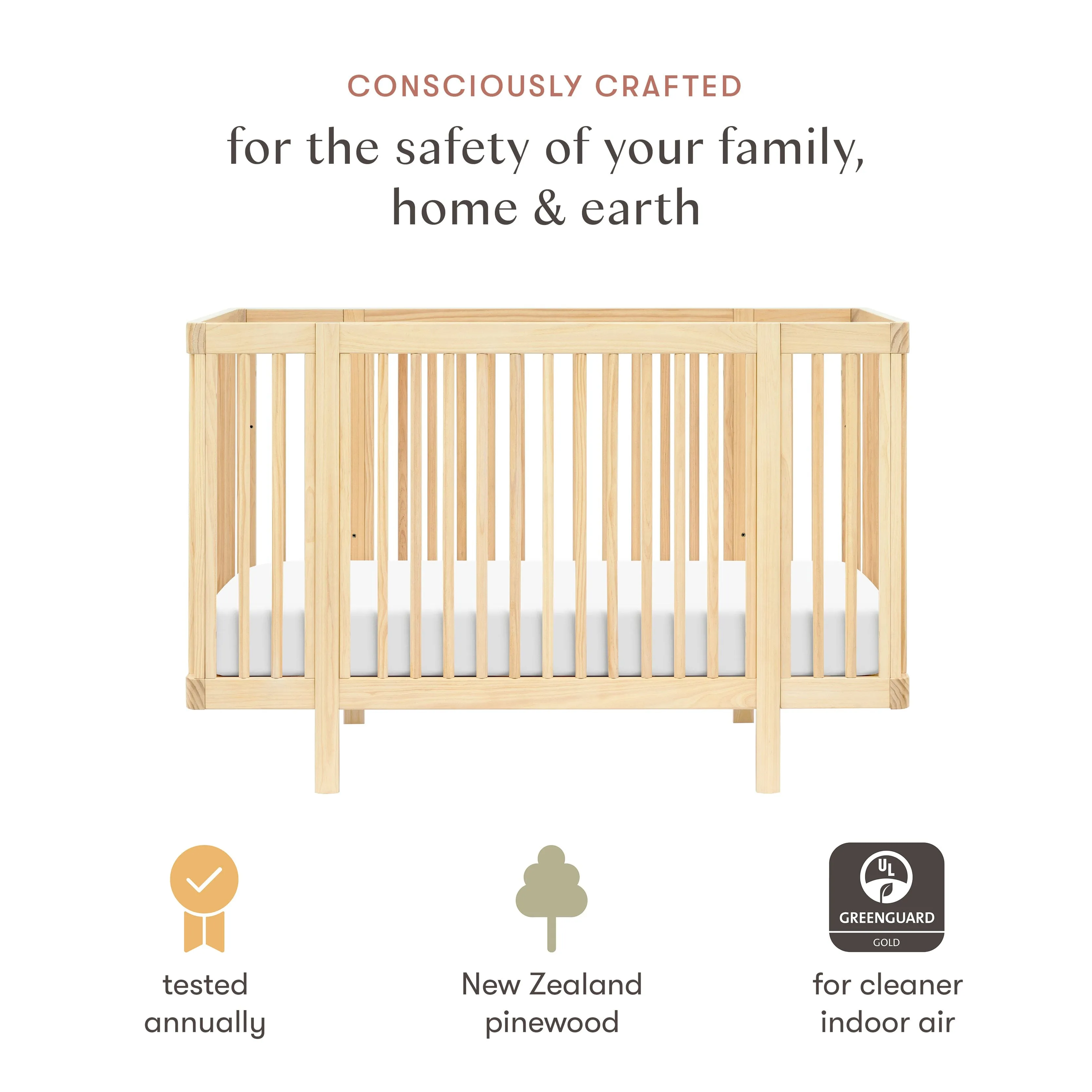 Pogo 8-in-1 Convertible Crib with All-Stages Conversion Kits | Blonde