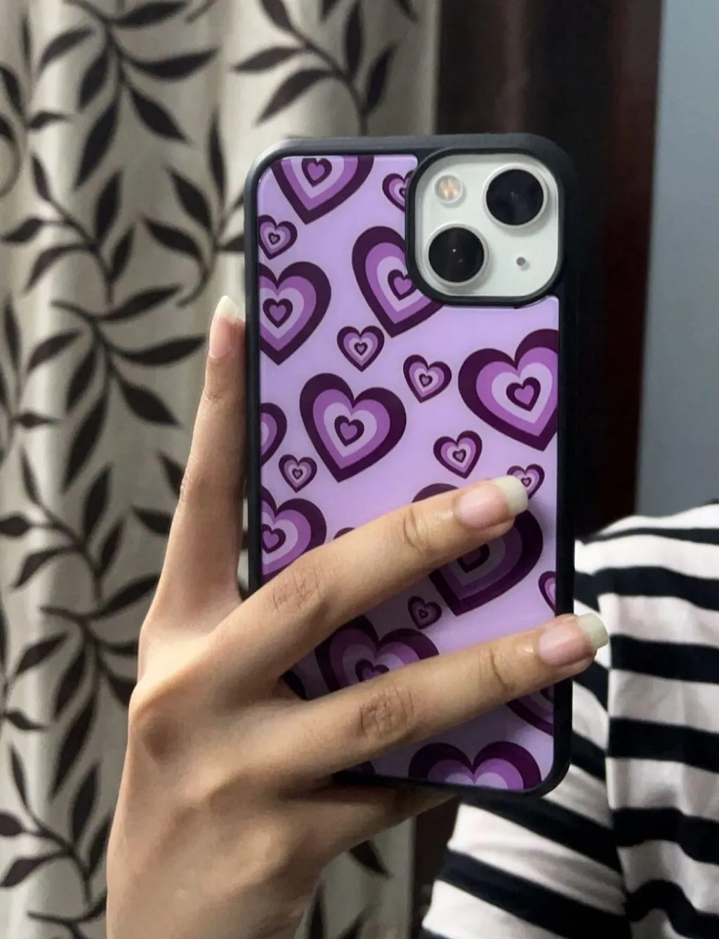 Purple Mini Heart Glass Case