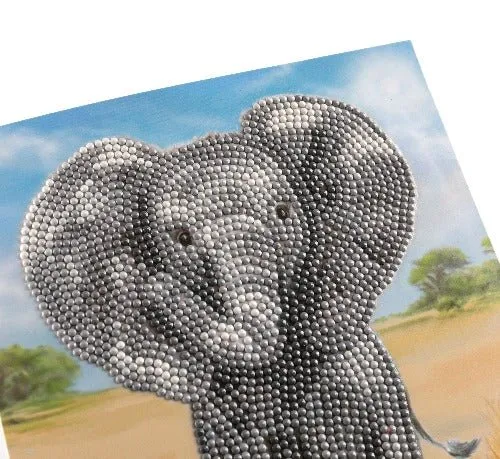 "Baby Elephant" Crystal Art Card 18x18cm