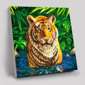 "Tiger Pool" Crystal Art Kit 30x30cm