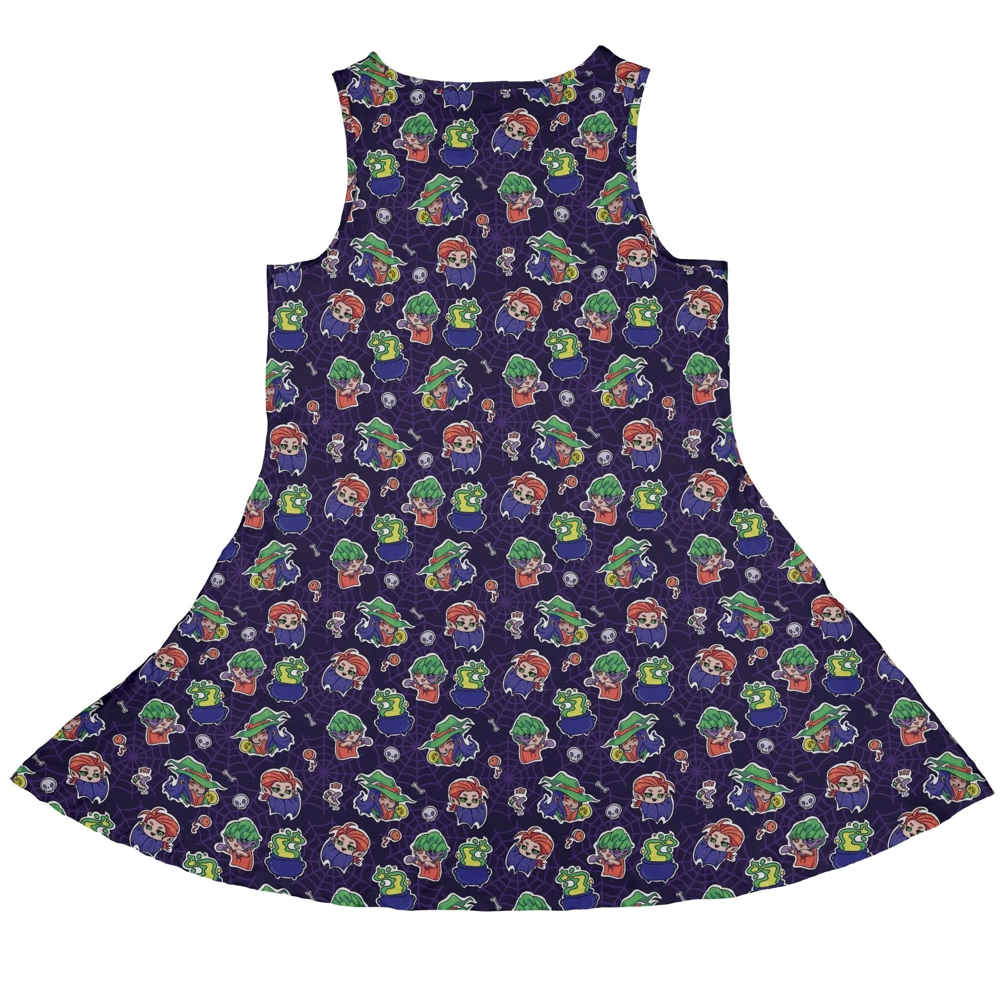 Scary Anime Chibi Stickers Dark Purple Dress