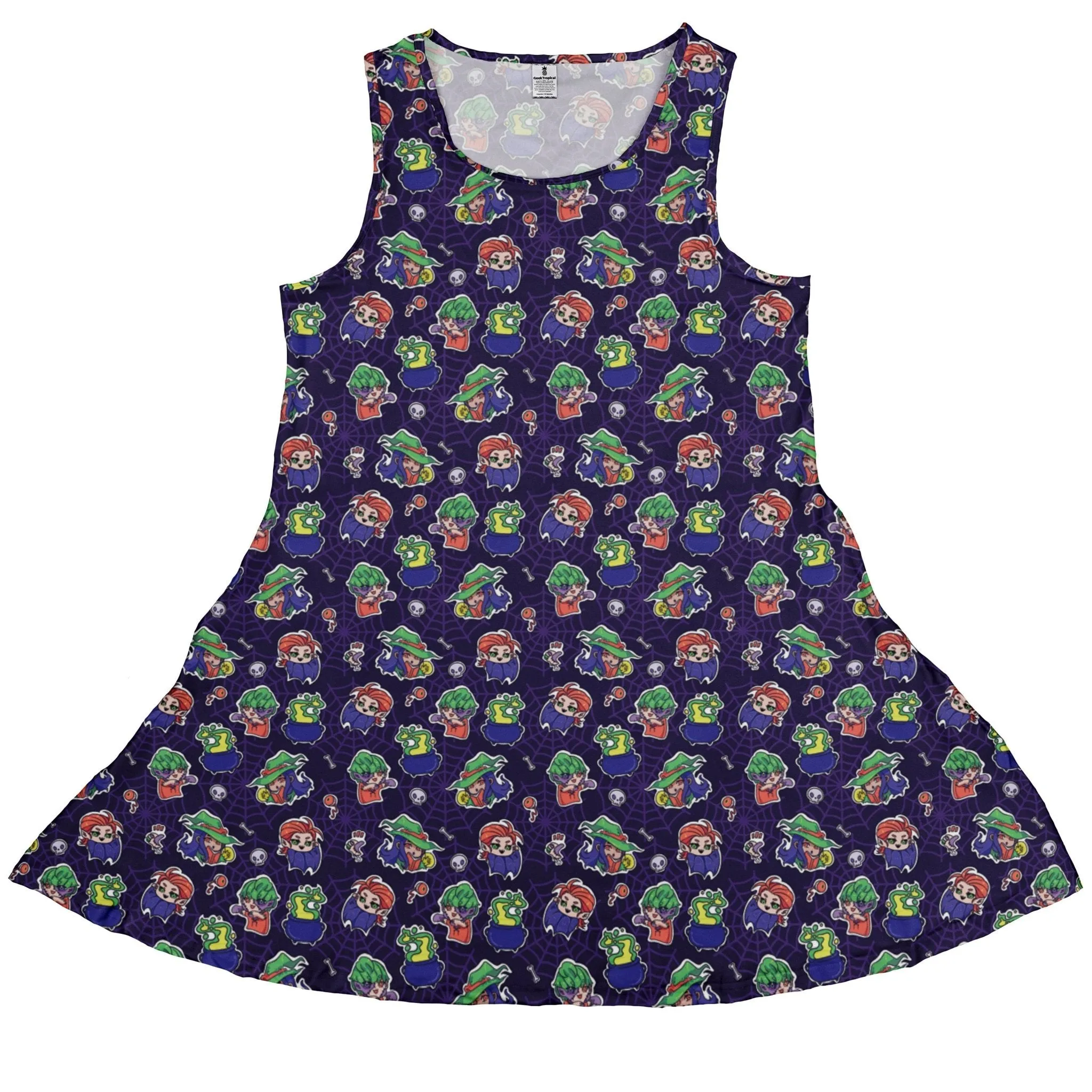 Scary Anime Chibi Stickers Dark Purple Dress