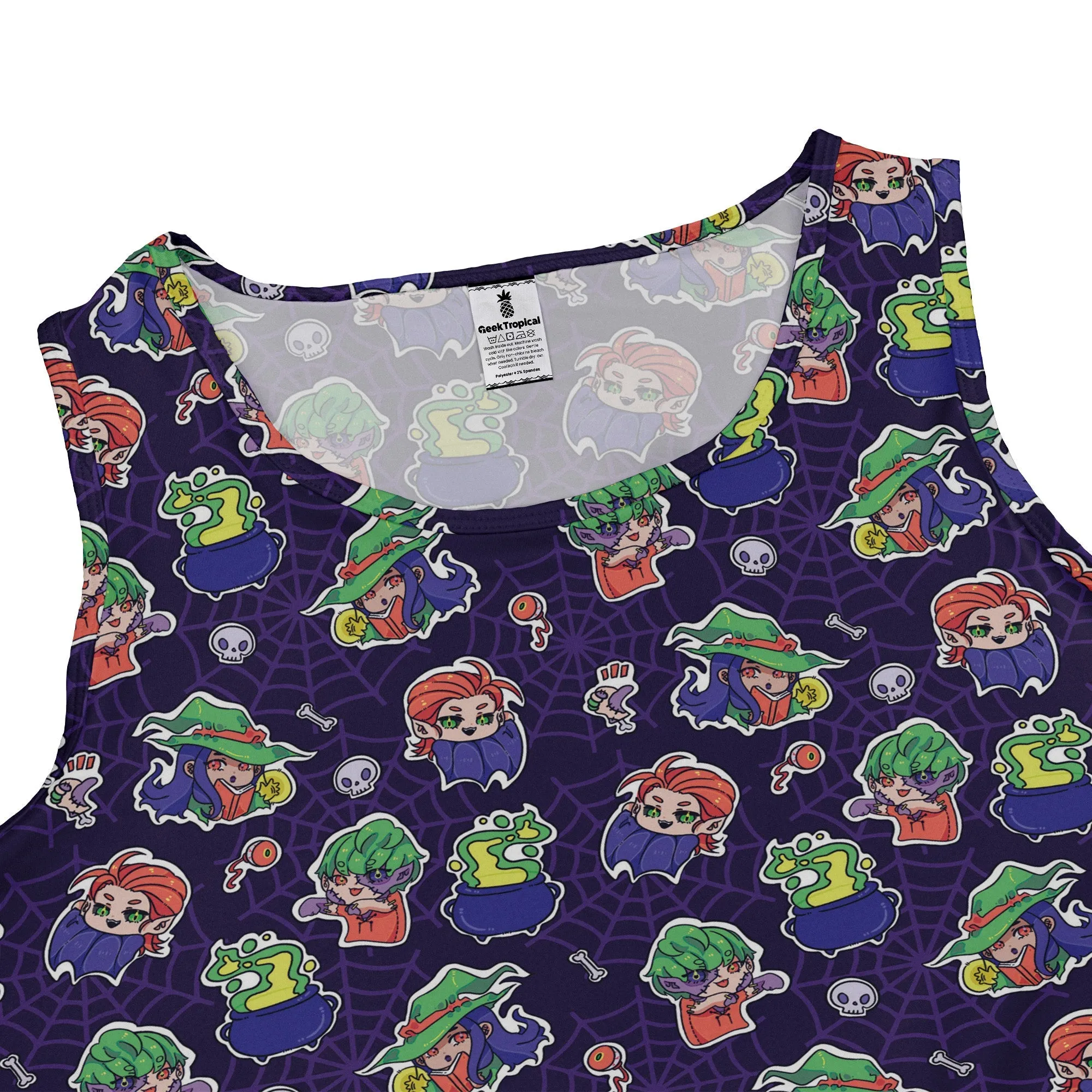 Scary Anime Chibi Stickers Dark Purple Dress